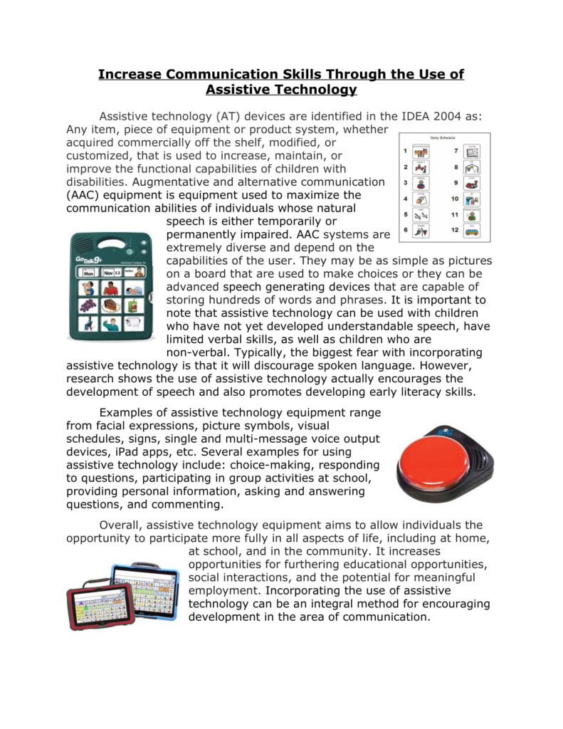 Communication with Assistive Technology